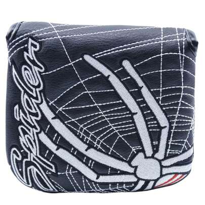 Spider Embroidery Golf Club Square Mallet Putter Cover Magnetic Golf Headcover, Great Golf Accessories For Men Golfers