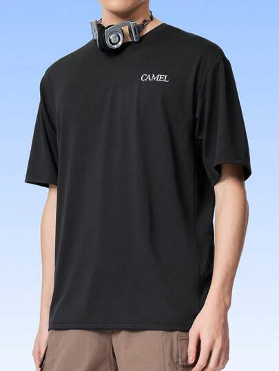 CAMEL CROWN Men's Outdoor Casual T-Shirt, Quick Dry T God Sports T-Shirt Casual Training Outdoor Marathon Athletic Running Tops