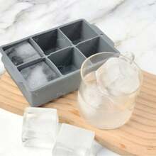 Silicone Ice Cube Tray, Suitable For Whiskey, Makes Large Ice Cubes, 6-Cavity Ice Cube Tray With Lid, Easy To Clean, Dishwasher , Applicable From -40°C To 240°C - Multicolor - View 7