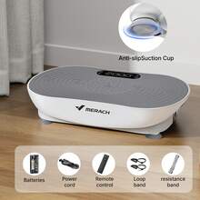 MERACH Vibration Plate Exercise Machine, Vibrating Platform For Lymphatic Drainage Weight Loss Muscle Activation, Full Body Home Exercise Equipment With LED Touch Screen Bluetooth Pull Cord - 查看 7