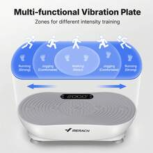 MERACH Vibration Plate Exercise Machine, Vibrating Platform For Lymphatic Drainage Weight Loss Muscle Activation, Full Body Home Exercise Equipment With LED Touch Screen Bluetooth Pull Cord - 查看 6
