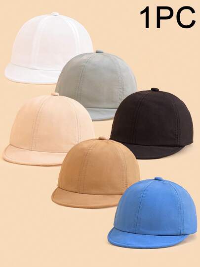 1pc Baby Thin Solid Color Soft Brim Baseball Cap, Minimalist Versatile, Comfortable Breathable Soft, Suitable For 2-3 Years Old Toddlers Outdoor Play/Park Walk/Daily Wear, Multiple Colors Available, Suitable As A Gift