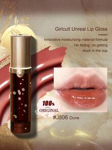 GIRLCULT Unreal唇彩J806沙丘色，持久高光泽液体唇膏，显色度高，瞬间打造闪亮妆效，轻盈配方，滋润唇彩，3.5毫升（0.12液体盎司），礼盒装 - J806 Dune - 查看 1