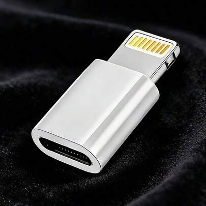 极简主义 USB-C 转 Lightning 适配器，便携式公头转母头，高速连接智能手机/平板电脑/相机/无人机，简约时尚设计，兼容 17/16/15/14/13/12/11，春季礼物