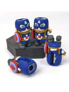 1pc Marvel Style Pencil Sharpener, Designed By A Designer, With Cute Styling PC Material, Suitable For School Office Use. It Can Also Be Given As A Gift To Friends On Birthdays, Valentine's Day, Back To School Season, And Other Holidays. The Pencil Sharpener Is Cute, The Pencil Sharpener Tool Is Sharper, Portable Pencil Sharpener, Long-Lasting Pencil Sharpener, New Year's Gift, Valentine's Day Gift, Easter Gift - Multicolor - View 3