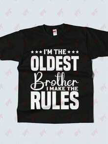 Im The Oldest Brother I Make The Rules Siblings T Shirt - 黑色 - 查看 2