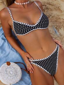 Awevudst Women's Low-Rise Bikini Set Wireless Bralette Top  Cheeky Bottoms Two-Piece Swimsuit - 白色 - 查看 2