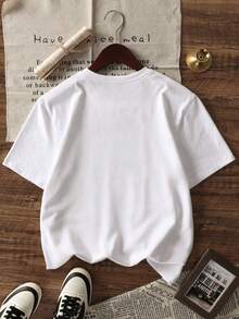 Camiseta de manga corta estampada para niños - suave, transpirable, camiseta de manga corta con cuello redondo, diseño de lata de soda vibrante, lavable a máquina, niños y niñas verano casual tops, tallas 110-150, camiseta de estampado de letras, moda divertida para niños, ropa cómoda para niños, camiseta de manga media para adolescentes - Blanco - Ver 2