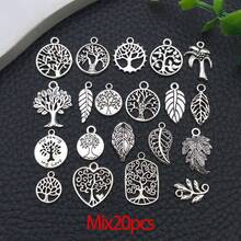 1pack Tree Leaf Charms Pendants, Branch Leaves Charms Metal Alloy Leaf Beads Antique Bronze Dangle Charm For Spring Earring Bracelet Necklace Kaychain Jewelry Making - Multicolor - View 10