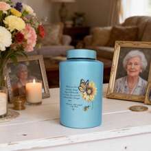 Large Cremation Urns For Adult Human Ashes, Decorative Funeral Keepsake Memorial Urn For Male Female Women Man Mom Dad Ashes With Velvet Bag - Hoa - Xem 2