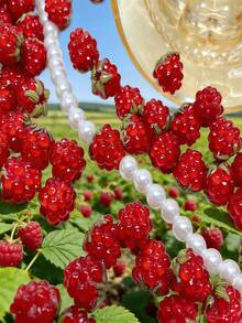 5/10/Piezas/1 paquete Decoraciones colgantes de frambuesa y fresa glaseadas, adecuadas para hacer collares, aretes, pulseras y joyería DIY - 5 piezas de uvas glaseadas - Ver 3