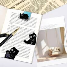5/10pcs Cute Black Cat Magnetic Bookmarks, Gift For Women Book Lovers - Cat - View 8