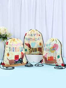 6个腊肠犬生日背包，趣味腊肠犬幼犬礼品袋，腊肠犬主题组合袋，生日派对礼品，包装袋，产品包装，生日装饰，婴儿派对装饰，性别揭晓派对装饰，一周岁生日派对用品，生日装饰，宠物爱好者的最佳礼物背包 - 臘腸狗-生日 - 查看 5