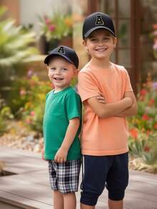 1pc Children's 26 Letter Truck Driver Cap, Fashionable Casual Hat, Suitable For Girls Back To School Daily Wear - Black - View 2