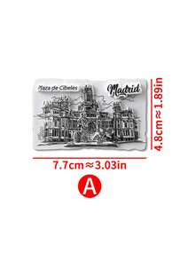 1pc Scenic Spot Fridge Magnet, Resin 3D Embossed Refrigerator Magnet, Travel Souvenir - Magnetic Sticker - View 17