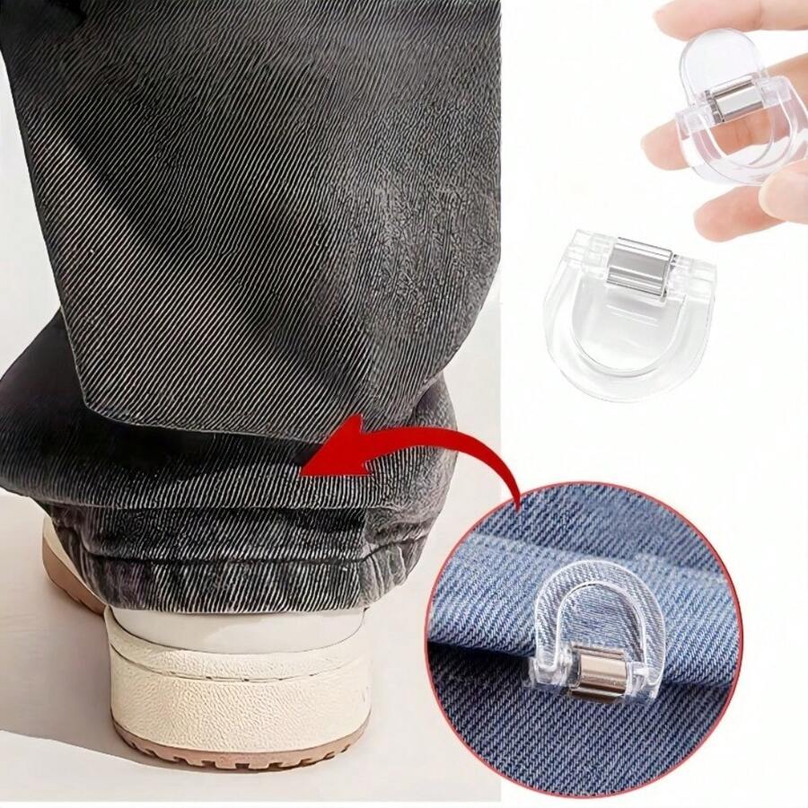 5/10 Pieces Invisible Seamless Leg Clips | Adjustable Anti-Slip Clips, Suitable For Jeans, Wide-Leg Pants, Fabric Cutting - Plastic Clips - Anti-slip Clip - View 1