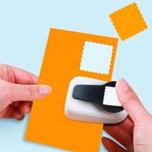 1.5 Inch (38mm) Stamp Shaped Hollow Punch Cutter Tool, Fashionable Stamp Shaped Hollow Square Pattern, Suitable For Paper Craft DIY, Card Making, Scrapbooking, Students - 1.5 Inch 38mm Scalloped Square Puncher - View 6