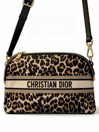 Dior Leopard Print Crossbody Bag - Designer Style Cosmetic Bag With Adjustable Strap, Suitable For Daily Commuting, Dates, And Travel - A Luxurious And High-Quality Gift For Women, A Branded Fashion Accessory, Ideal As A Birthday Present And A Casual Everyday Bag.