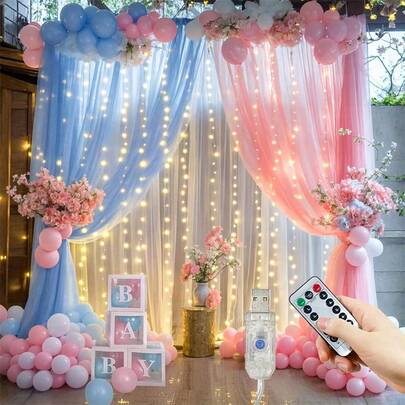 1pc USB Powered Curtain Lights, 6m/3 Meters/2m/1m String Lights With 8 Modes, Suitable For Birthday, Wedding, Party, Room, Window, Holiday Decoration (Remote Control Batteries Not Included)