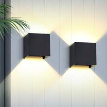 Waterproof Outdoor Wall Light LED Lighting Outdoor Square Aluminum Material Natural Wood/Walnut/Black Up And Down Lighting Wall Lamp Home Outdoor Waterproof Street Light Home Decor Indoor Decor House Garden Lighting Wall Lamp Suitable For Outdoor Balcony/Courtyard/Garden/Stairs/Street/Yard/Living Room/Bedroom/Kitchen/Bathroom/Corridor/Hallway - Waterproof Square LED Wall Light - View 9
