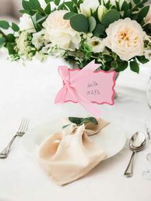 24 Stück Muschelform Namenskarten mit Schleifen, DIY rosa Hochzeit Tischnummern Karten, Hochzeit Platzkarten, Hochzeit Party Dekorationen, rustikale Hochzeit Tischdekoration, Hochzeit Party Zubehör, leere Namenskarten für Sitzplätze, für Hochzeit, Brautduschen, Abendessen, Empfänge, Geburtstag, Baby-Dusche, Party - Übersicht 7