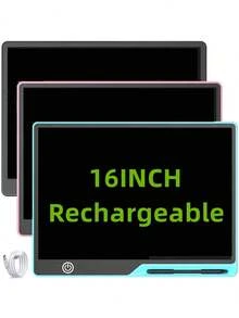16 Inch/41cm USB Rechargeable LCD Writing Tablet, Type-C Charging Electronic Drawing Board, Educational Birthday Gift - Multicolor - View 3