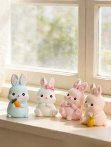 1pc 3D Cute Easter Bunny Candle Mold Reusable For Candle/Gypsum/Resin/Clay/Baking Silicone Mold Easter/Desktop/Car/Home Decor/DIY Craft Lovers - A - View 3