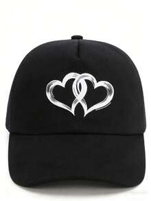 1顶儿童双心图案棒球帽，时尚男女童遮阳帽，防紫外线，可调节儿童休闲帽，适合日常/上学佩戴 - 彩色 - 查看 5