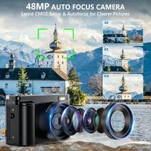 Cámara STUOGYUM 4K, 48MP, Zoom digital 16X, Pantalla de 3" giratoria 180°, Estabilización de imagen, Flash incorporado, Incluye filtro UV, Tarjeta de memoria de 32GB y 1 batería, Ideal para vlogging, transmisión en vivo y principiantes en fotografía - Cámara + 1 batería + tarjeta de memoria 32G - Ver 6