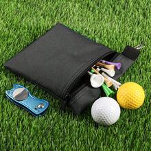 Bolsa para pelotas de golf FINGER TEN con mosquetón de metal, bolsa de almacenamiento de pelotas de golf para guardar objetos de valor y accesorios de golf - Negro - Ver 6
