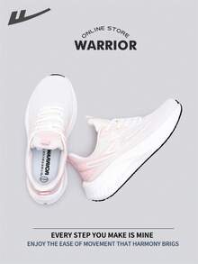 WARRIOR 女式时尚复古运动鞋，春夏舒适跑步鞋，简约休闲又不失时尚感，四季皆宜，耐磨耐穿，适合全天穿着的训练鞋，软底设计。 - 白/粉 - 查看 4