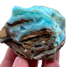 1件天然绿松石和蓝色文石矿物标本 - 天然矿物晶簇，带有绿松石和棕色节理，以及菱锌矿、葡萄状晶体和石英晶体。是圣诞节或节假日的绝佳礼物。 - 彩色 - 查看 11