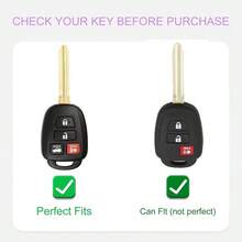 Key Fob Cover With Keychain Lanyard, Key Case Fit 2012 - 2019 Camry Corolla Rav4 Tacoma Key Protector Holder, Green - white - 查看 3