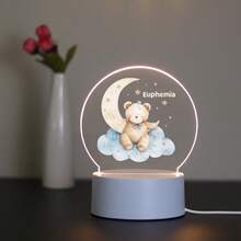 1pc Personalized Name Night Light, Children's Birthday Gift Customization, Friend Custom Gift, Bedroom Decor Customization, Party Decor Customization, Party Decor, Custom Moon Night Light, Back To School Gift - Black - View 44