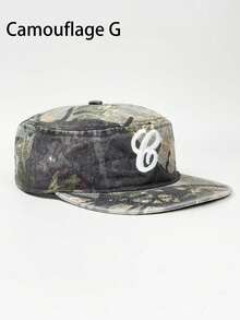 1pc Men's G Letter Embroidered Leopard Print Snapback Hat, Street Hip Hop Cap, Warm Sun Protection Plaid Flat Brim Hat, Christmas Gift - A - View 15