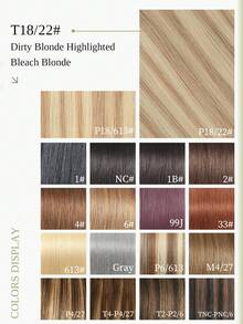 DNE HAIR 10件組 100% 真人髮 無縫隱形接髮片 #P18/22 髒金色挑染直髮 14-22英吋 絲滑順暢 髮尾豐厚 適合細髮 日常使用與美髮沙龍適用 - SP18/22 - 查看 7