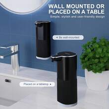 DONASIRA 1pc New 360ml Capacity Touchless Wall-Mounted Electric Smart Infrared Automatic Soap Dispenser, No-Press Foam Liquid Dispensing Pump/Portable Hand Soap Bottle/Kitchen Bathroom Accessory - View 9