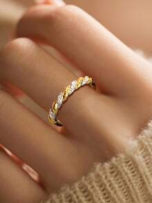 1pc S925 Sterling Silver Unique Design Twisted Ring, Suitable For Daily Wear, Vacation, Fashionable & Exquisite Gift - Mahua - View 7