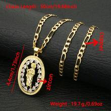 圣犹达吊坠项链（1件），宗教饰品，绝望者的守护圣人，信仰主题圣殿项链，完美的节日礼物，复活节/耶稣升天节/日常佩戴 - 金色 - 查看 7