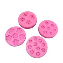 10 piezas Molde de silicona de mini flores de cerezo, molde de silicona para decoración de yeso DIY - rosa - Ver 8
