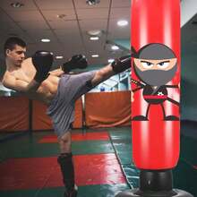 Karate Punching Bag, Taekwondo Punching Bag, Inflatable Boxing Bag, Stable Punching Bag, Boxing Equipment Bag,Inflatable Punching Bag, Punching Bag Practice - 紅色 - 查看 6