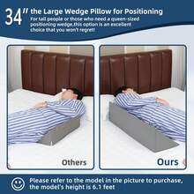 TYYIHUA 34" Wedge Pillow For Side Sleeping,Training For Side Sleeping With Detachable Small Wedge Pillow,Positioning Wedge For Side Sleeper,Back Support,Reducing Snoring,Preventing Bedsores - 查看 2