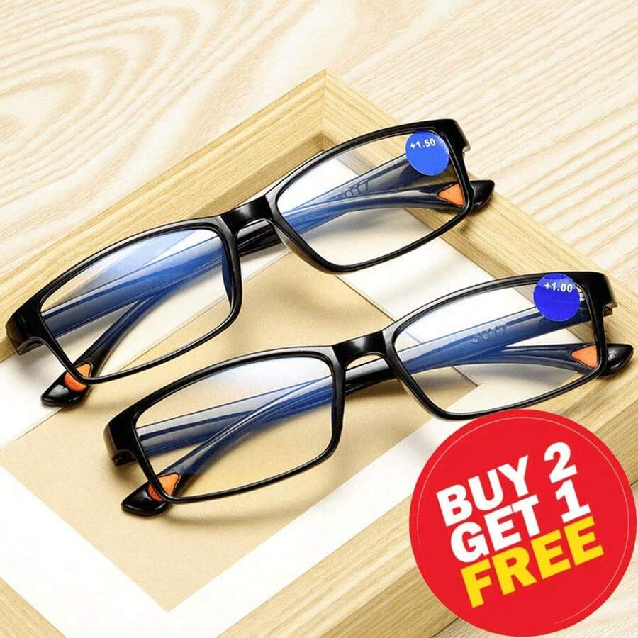 3 Pack Auto Focus Reading Glasses For Men & Women, Intelligent Self-Adjusting  With  Light And Color-Changing Lenses – Smart Zoom For Near And Far Vision (Black) - 3 件裝 - 查看 1