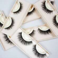 Self-Adhesive Natural Curly Eyelashes, Reusable False Lashes, Easy To Apply, No Glue Required, Lightweight & Comfortable, Natural Look For Everyday Makeup - Black - View 4