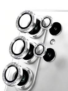 Funda protectora de lente de cámara con brillo para Galaxy S26/S26+/S26 Ultra, de vidrio templado resistente a arañazos, protección de cámara, resistente al desgaste, brillo antideslizante, a prueba de golpes, anti-caída, anti-huellas - Negro - Ver 2