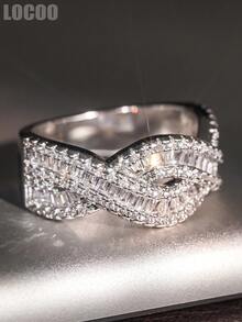 1pc Women's Luxury Cubic Zirconia Ring, Suitable For Wedding, Engagement, Anniversary, Party Jewelry, Valentine's Day Gift - 1# - View 4