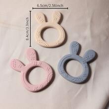 Baby Silicone Teething Stick, Cute Rabbit Teether, Infant Anti-Bite Easy Grip Teething Toy - Multicolor - View 2
