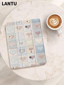 1pc Plaid, Heart, Dot Pattern Flat Protective Case, Compatible With Apple 10.2" / Pro 11" 2020/2021, (A16) 11" 11th Gen 2025, 9th/10th Gen, Air 4th 10.9", Galaxy Tab S6 Lite 10.4", /, Anti-Drop, With Pen Slot, Sleep/Wake Support, Romantic Valentine's Day Gift - Multicolor - View 4
