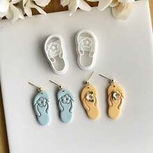 2/4 Stück Ozean-Tier-Themen Polymer Ton Ausstecher, enthält Formen wie Schildkröte, Muschel, kleiner Fisch, für DIY dekorative Ohrringe, Broschen, Anhänger, Keramik, Sommer Strand Urlaubsstile, DIY Ohrring Anhänger Handwerks-Keramik-Set - Weiss - Übersicht 7