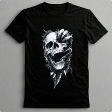 Suffix Skull T-Shirt Premium Shirt 100% Cotton Promotional Price Men's Women's Casual T-Shirt Streetwear - BLACK-EST 33 - 查看 5